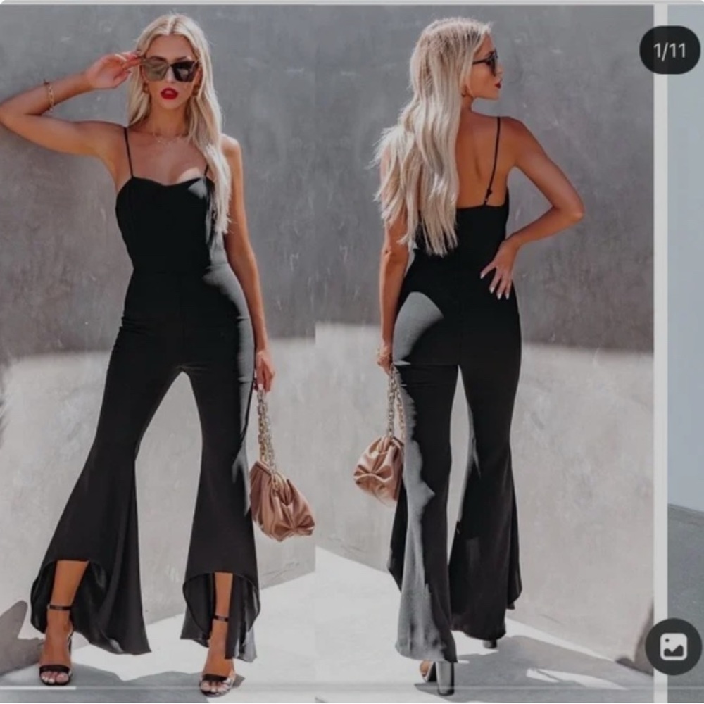 Vici High/Low Hem Black Jumpsuit
